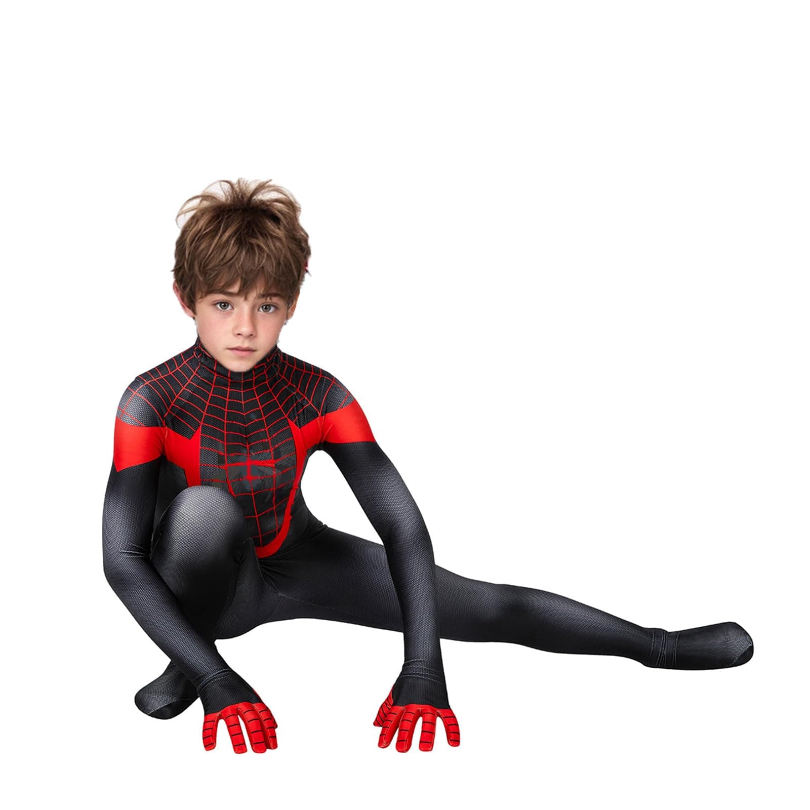 Men's Superhero Cosplay Bodysuit Costumes Red Stretch Zentai Suit Full Jumpsuit With 3D Mask for Halloween