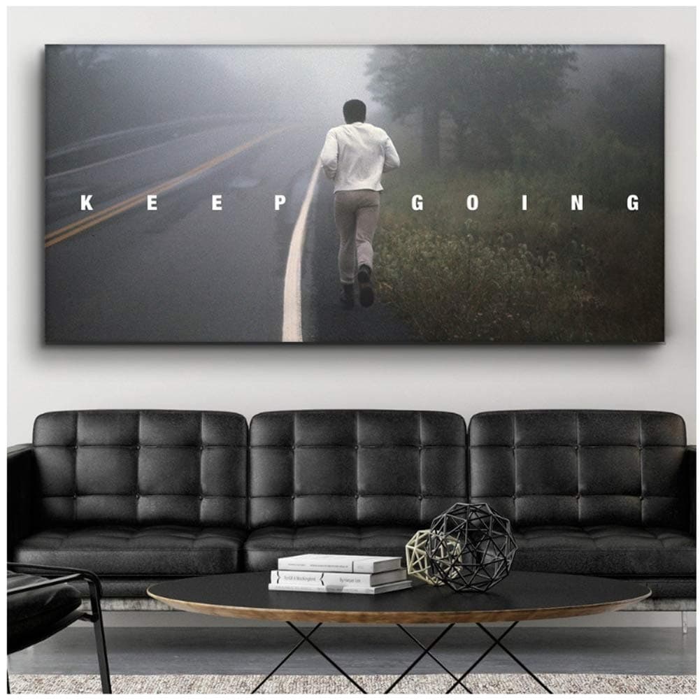 sjkkad Printed Painting Muhammad Ali Keep Going Canvas Wall Art 1 Piece Wall Art For Living Room -20X30 Inch No Frame