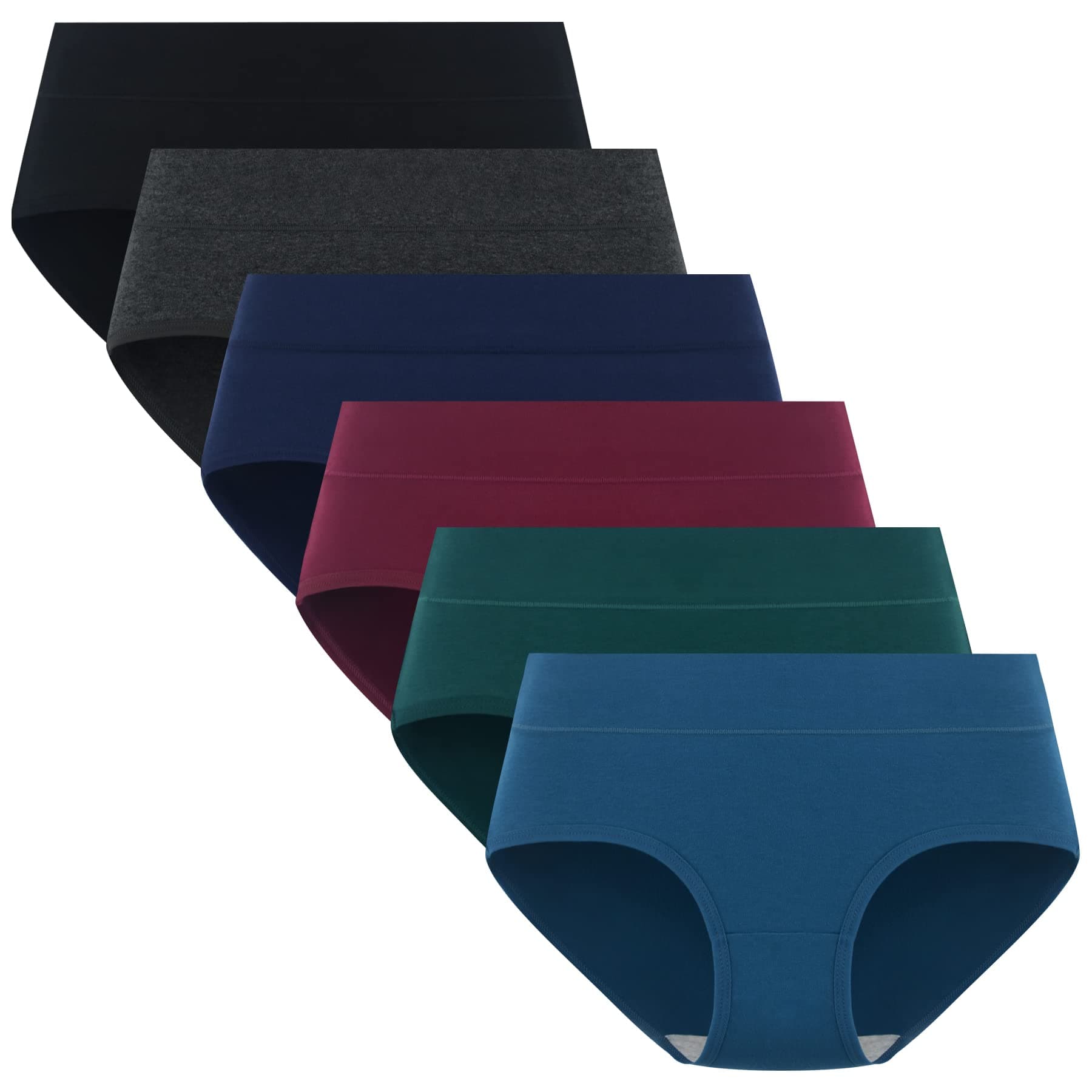 POPKOKTeen Girls Cotton Underwear Mid Waist Brief Panties 6 packOEKO-TEX STANDARD 100