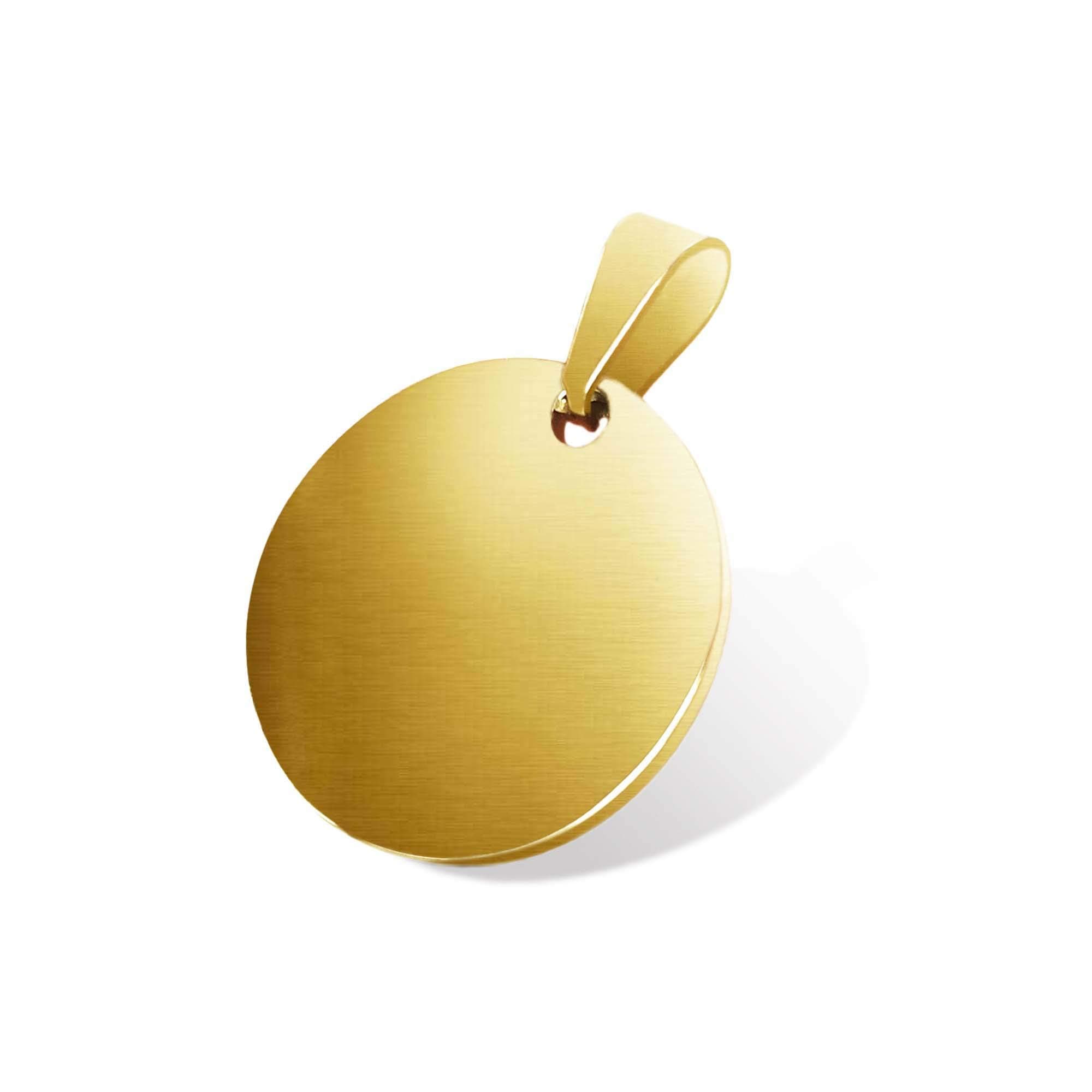 TSJ Stamping Blanks Gold Round Metal Charms 10 Pcs, Stainless Steel Blank Stamping Tags with Hole, 1 Inch Circle Pendants for Necklace Bracelet ID Name Tags DIY Handicrafts