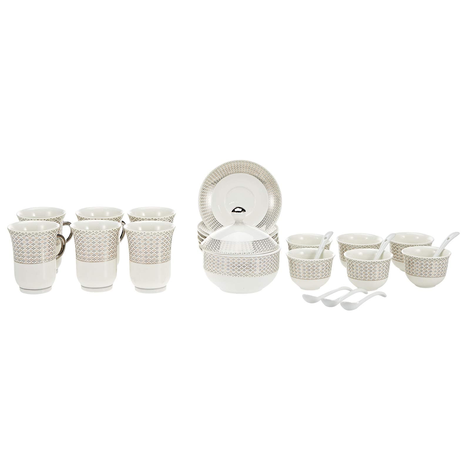 Harmony Cawa Cup, Teapot & Coffee Server - 21 Pieces,White