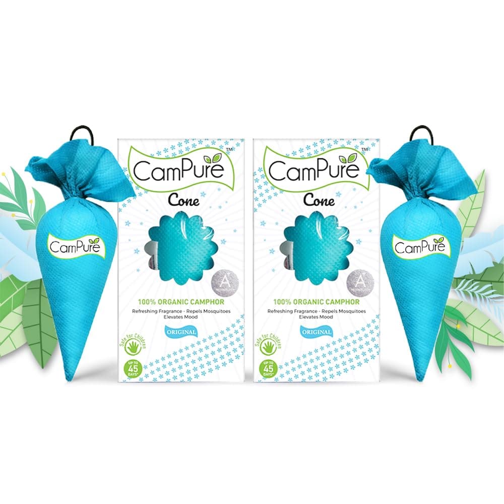Mangalam Camphor Cone (Original) Pack Of 2 - Room, Car, Bathroom Air Freshener