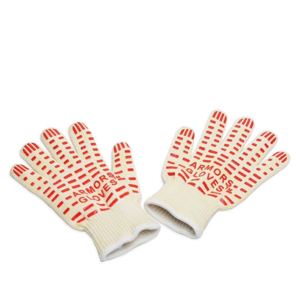 Armors Kevlar Heat Resistant Grill Gloves,1 Pair,Red Dot