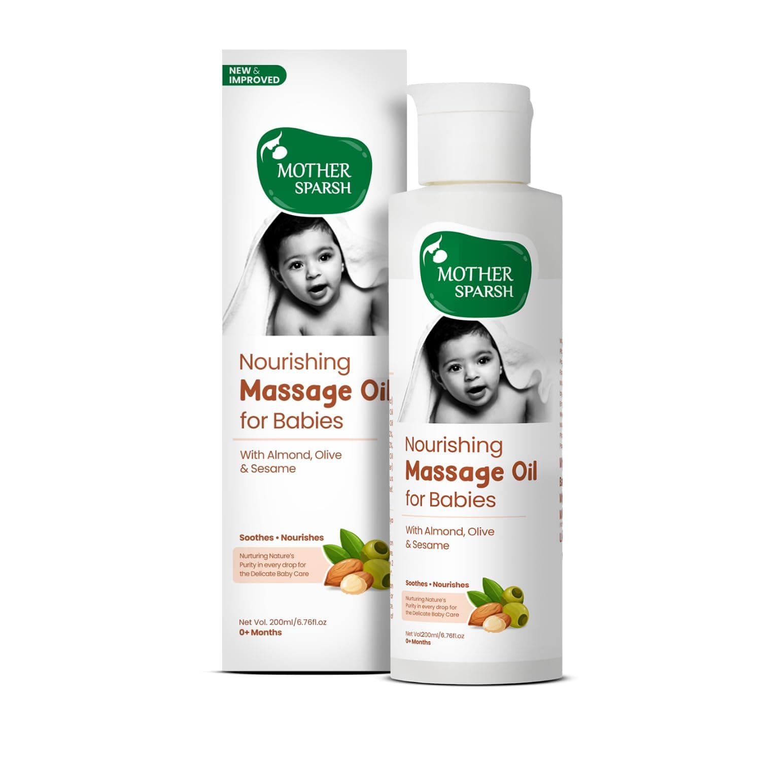 Nourishing Baby Massage Oil -200ml | Non Sticky & Moisturizing Baby Oil for New Born | Prevents Dryness, Strengthens Muscles & Bones