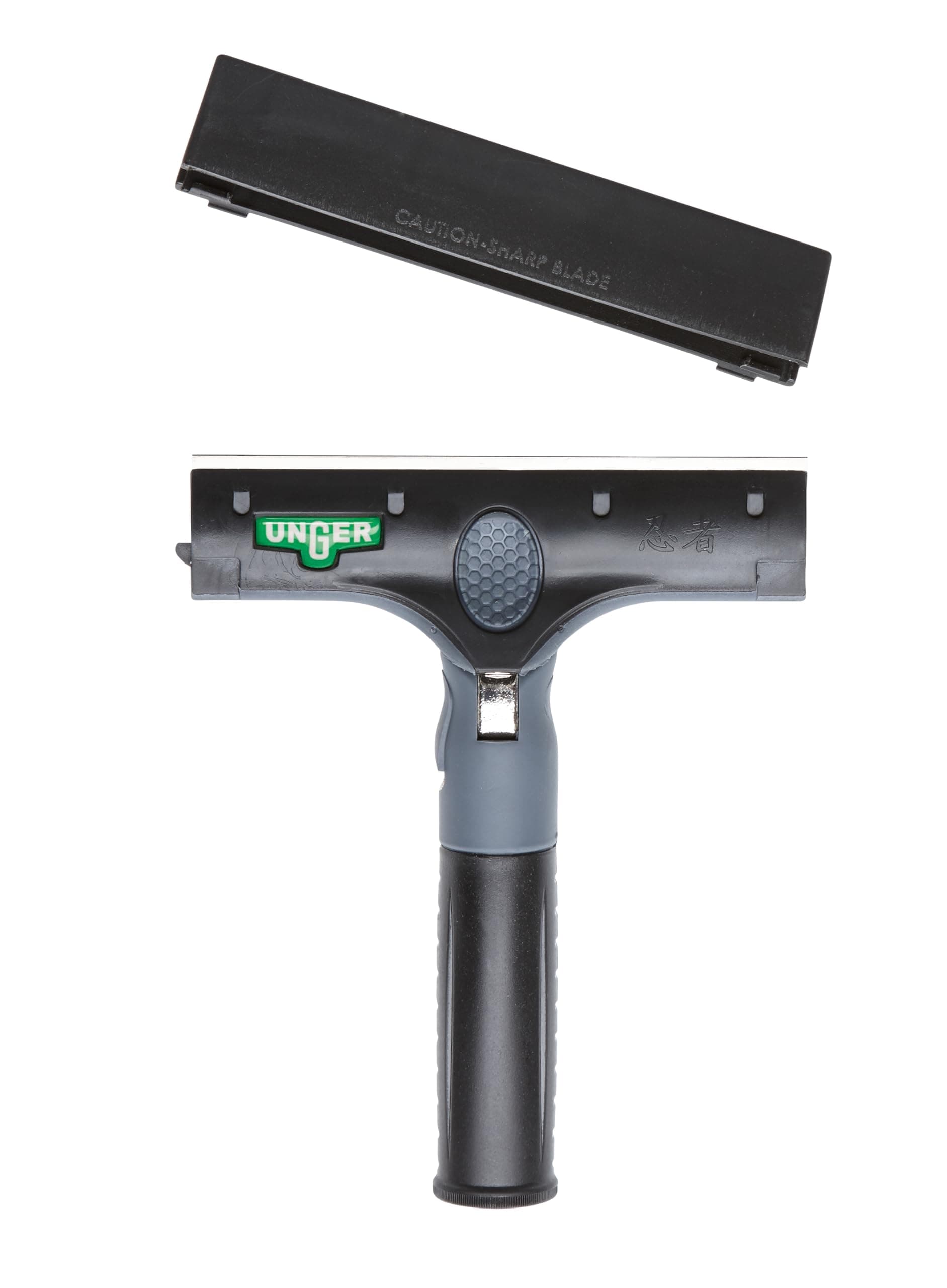 Unger Commercial ErgoTec® Ninja 6" Glass Scraper with Adjustable Head and Safety Cap – Ergonomic 2-in-1 Tool for Commercial Window and Surface Cleaning EN150
