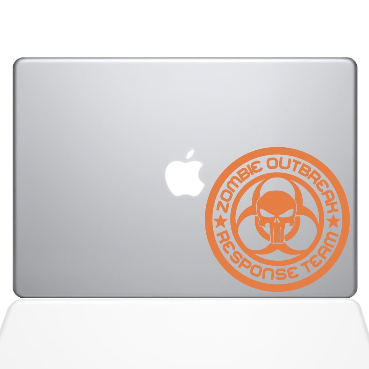 The Decal Guru Zombie Response Team MacBook Decal Vinyl Sticker - 15" MacBook Pro (2016 & Newer) - Orange (1275-MAC-15X-P)