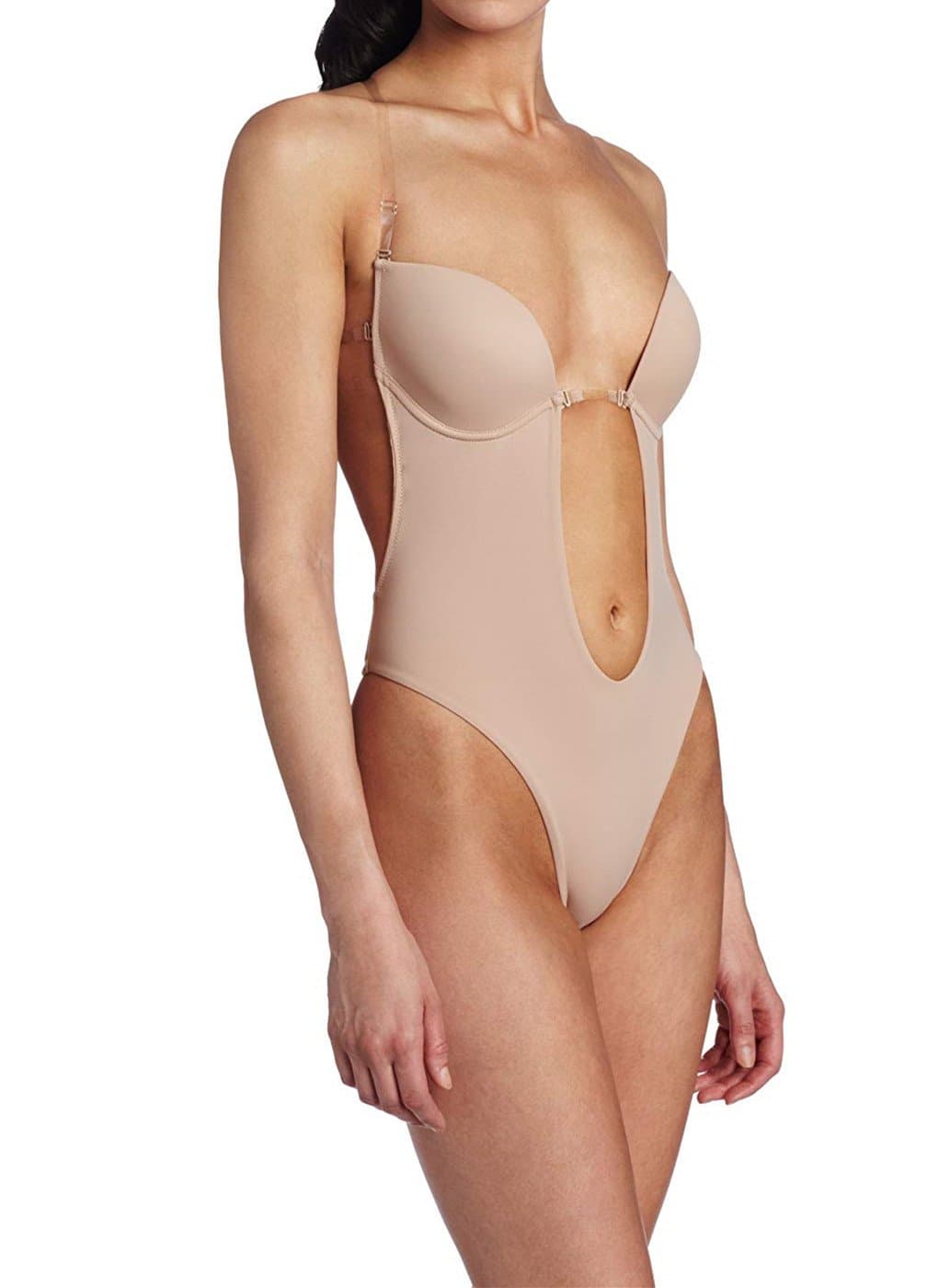 Women's Bridal Shapewear Corset Bra Backless Seamless U Plunge Body Suit