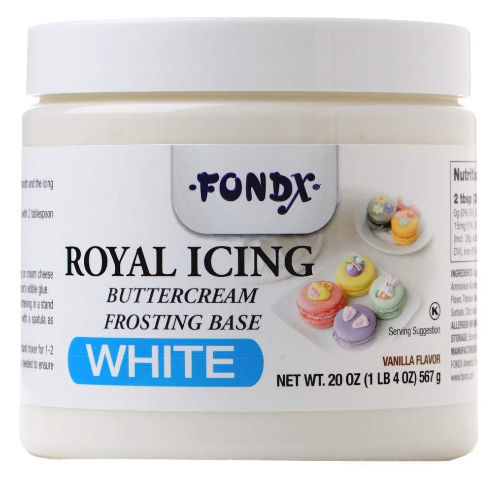 FONDX Royal Icing, Vanilla Flavor, White, 20 oz