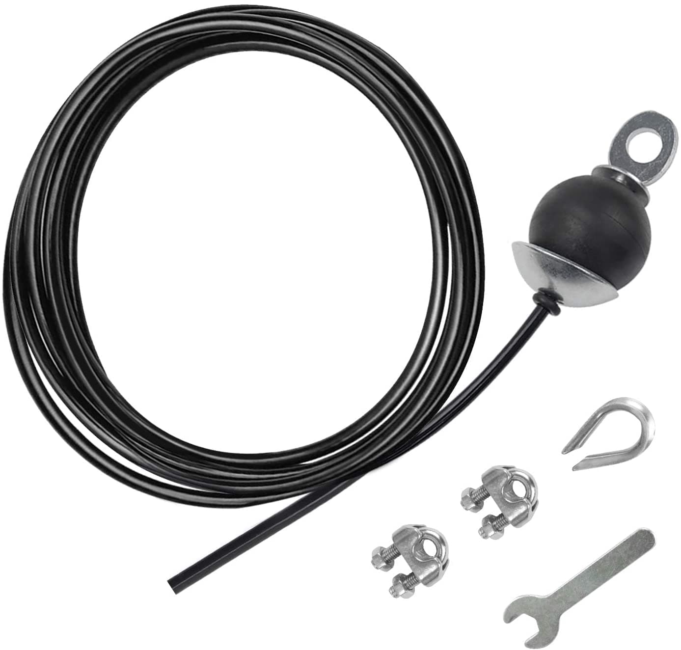 LFJ Replacement Gym Cable Fitness Pulley Cable Steel Wire Rope for Cable Machine Home Gym Weight Lift Pulley System (Black Adjustable, 275)