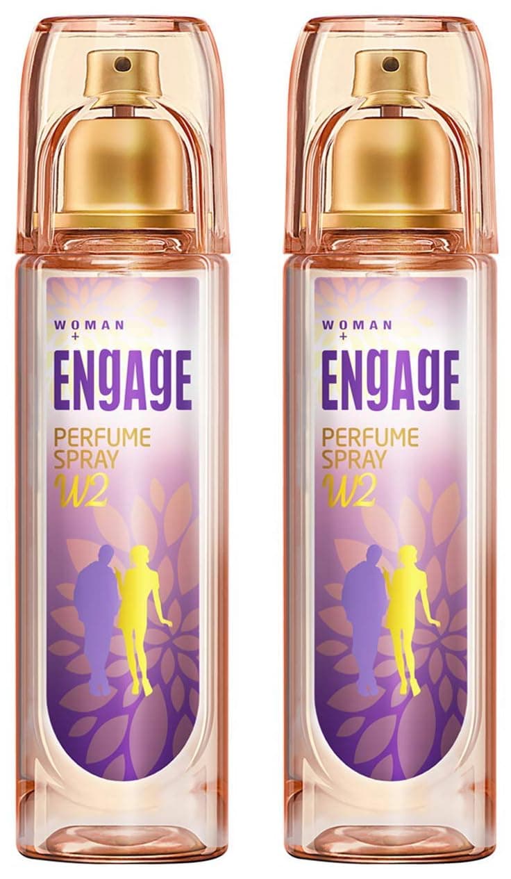 Engage W2 Perfume Spray For Women, Floral and Fruity, Skin Friendly, 120ml (Pack of 2)
