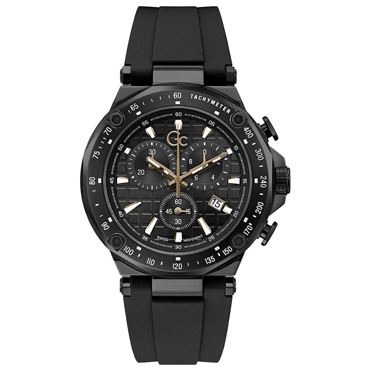 US Men's Black Silicone Sport Chronograph Watch, one