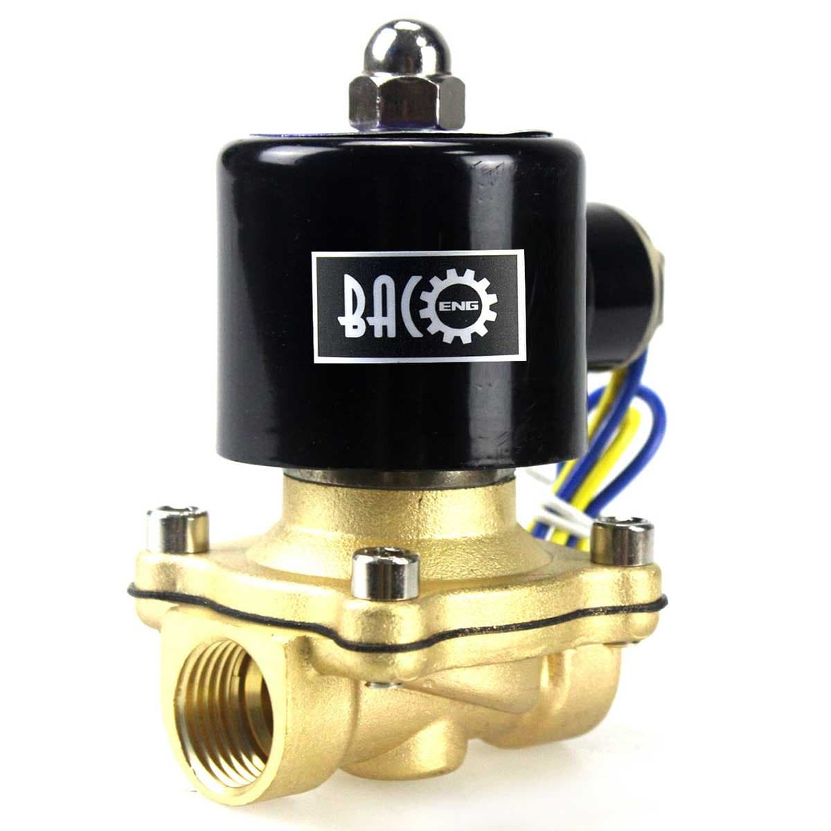 BACOENG Brass Electric Solenoid Valve 1/2" AC110V (NPT, Normally Closed)