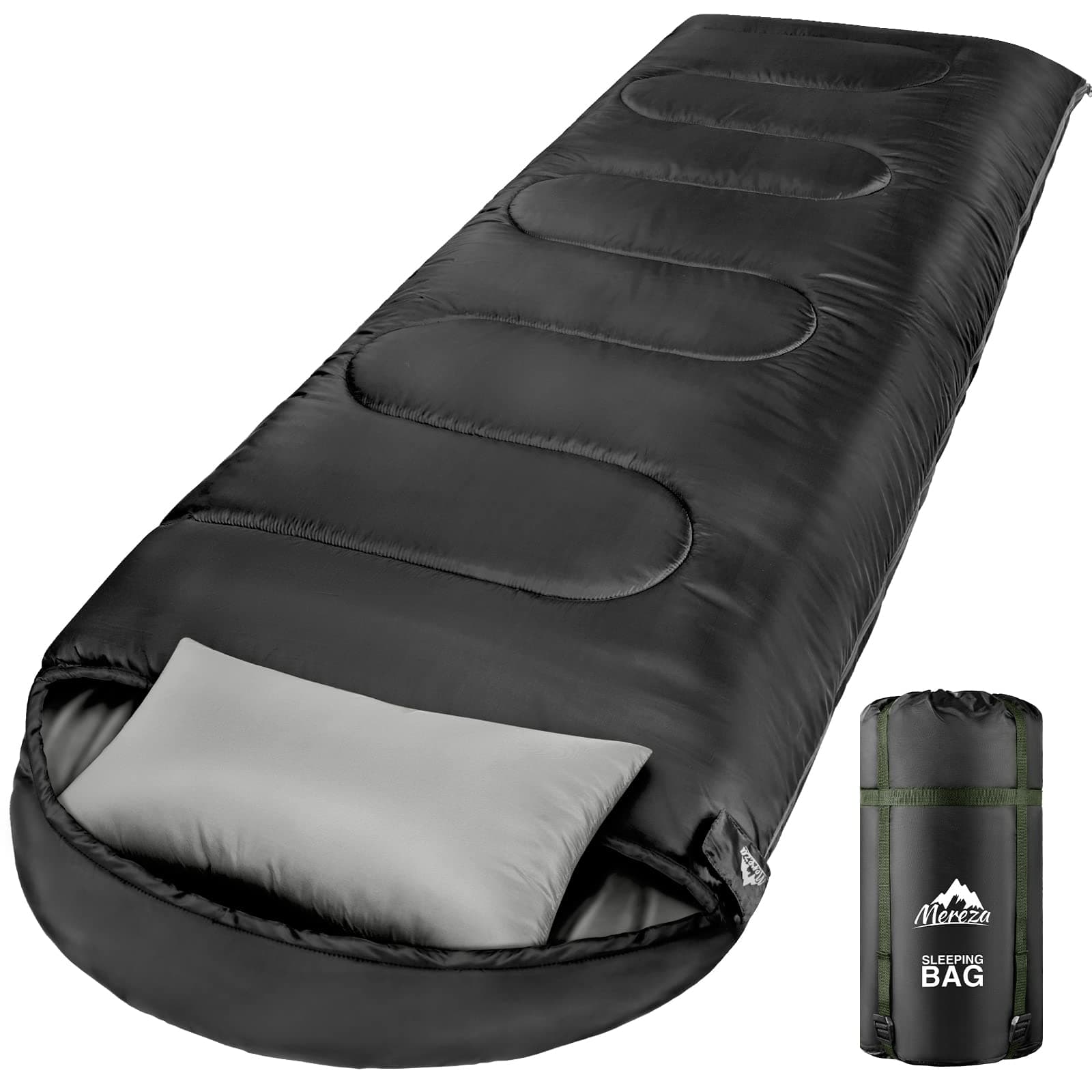MEREZA 0 Degree Winter Sleeping Bag for Adults Kids with Pillow, Cold Weather Sleeping Bag for 4 Season Camping Hiking Backpacking Sleeping Bags for Big and Tall