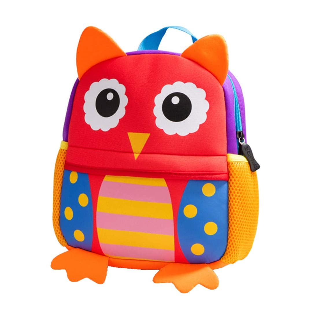 Neoprene Toddler Backpack Waterproof Animal Cartoon Mini Travel Bag for Little Girl Boy 1-6 Years, Owl Large