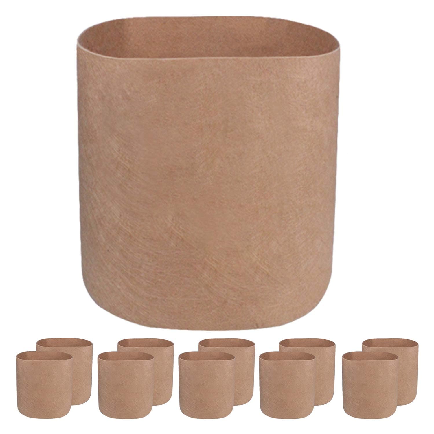 SXON 10-Pack 2 Gallon Grow Bags Fabric Pots Root Pouch Flower Vegetables Planting Container 2 gallon(20D×20H), Tan