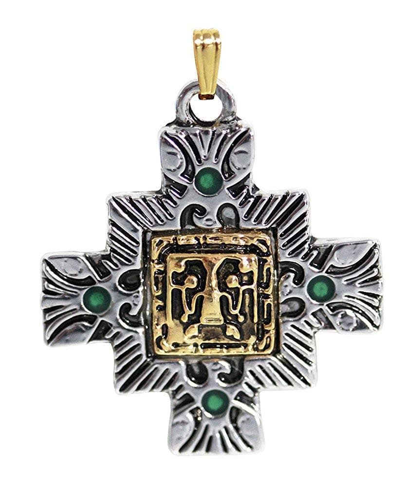 Sterling Moon Inca Achala Tawantin Chakana for Balance Pendant Talisman Amulet Charm