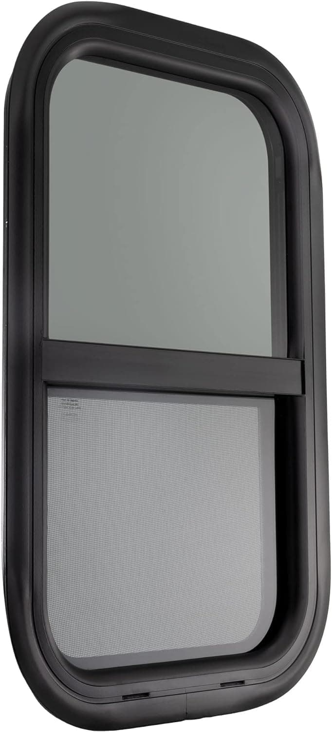 RecPro RV Window | 14"W x 22"H | Teardrop Style | Vertical Sliding | RV Window Replacement | Made in USA