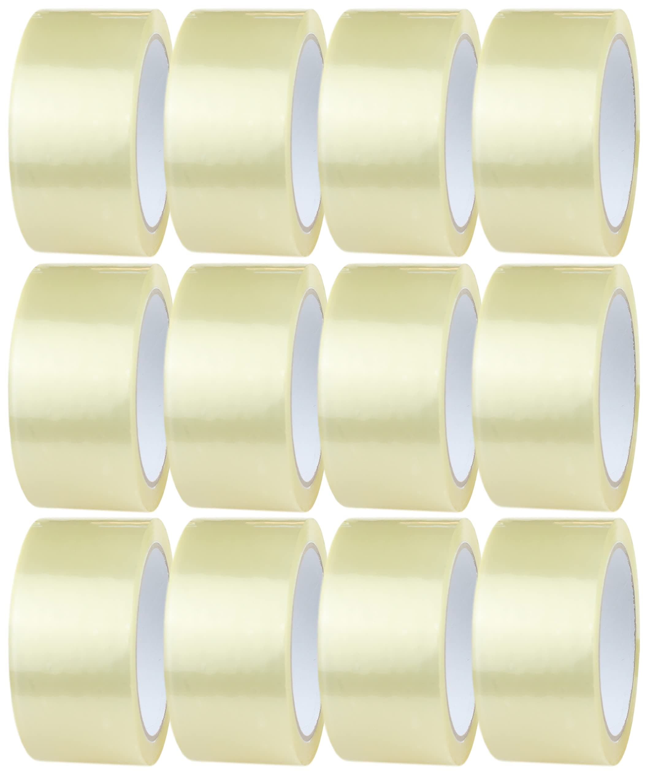 Clear Tape 12 Rolls of 48mm x 66m Rolls | Adhesive Clear Packaging Tape for Packing Parcels, Boxes, Cartons, Postage, Moving House | Transparent