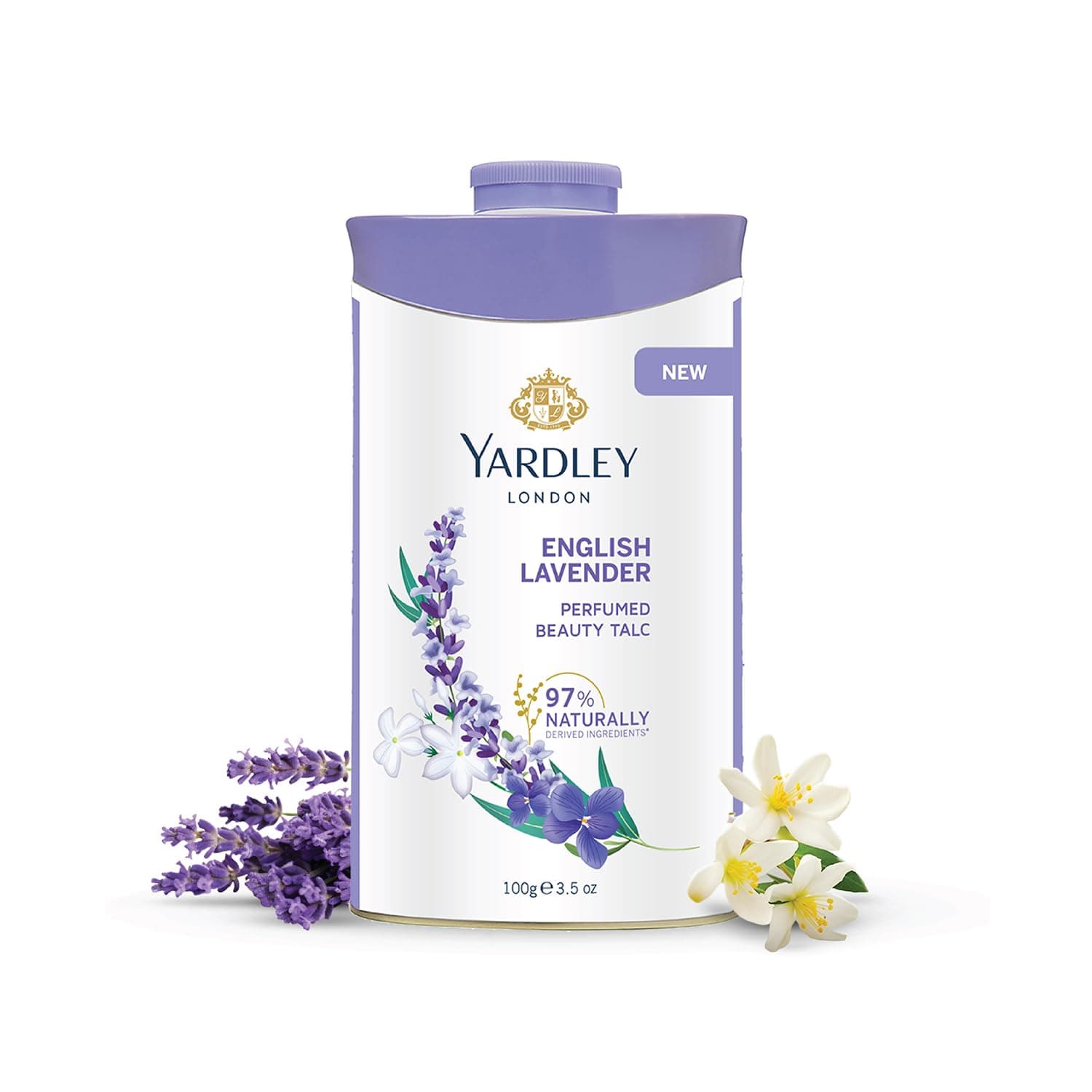 English Lavender Perfumed Deodorizing Talc Talcum Powder 100gm, 3.5 Ounce