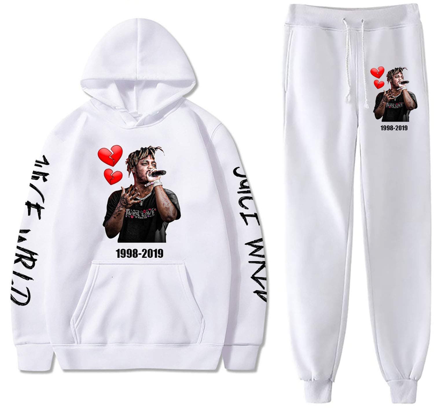 DerberhaHip Hop Singer Juice Fashion Hoodie And Beamed Sweatpants Suit For Men Women