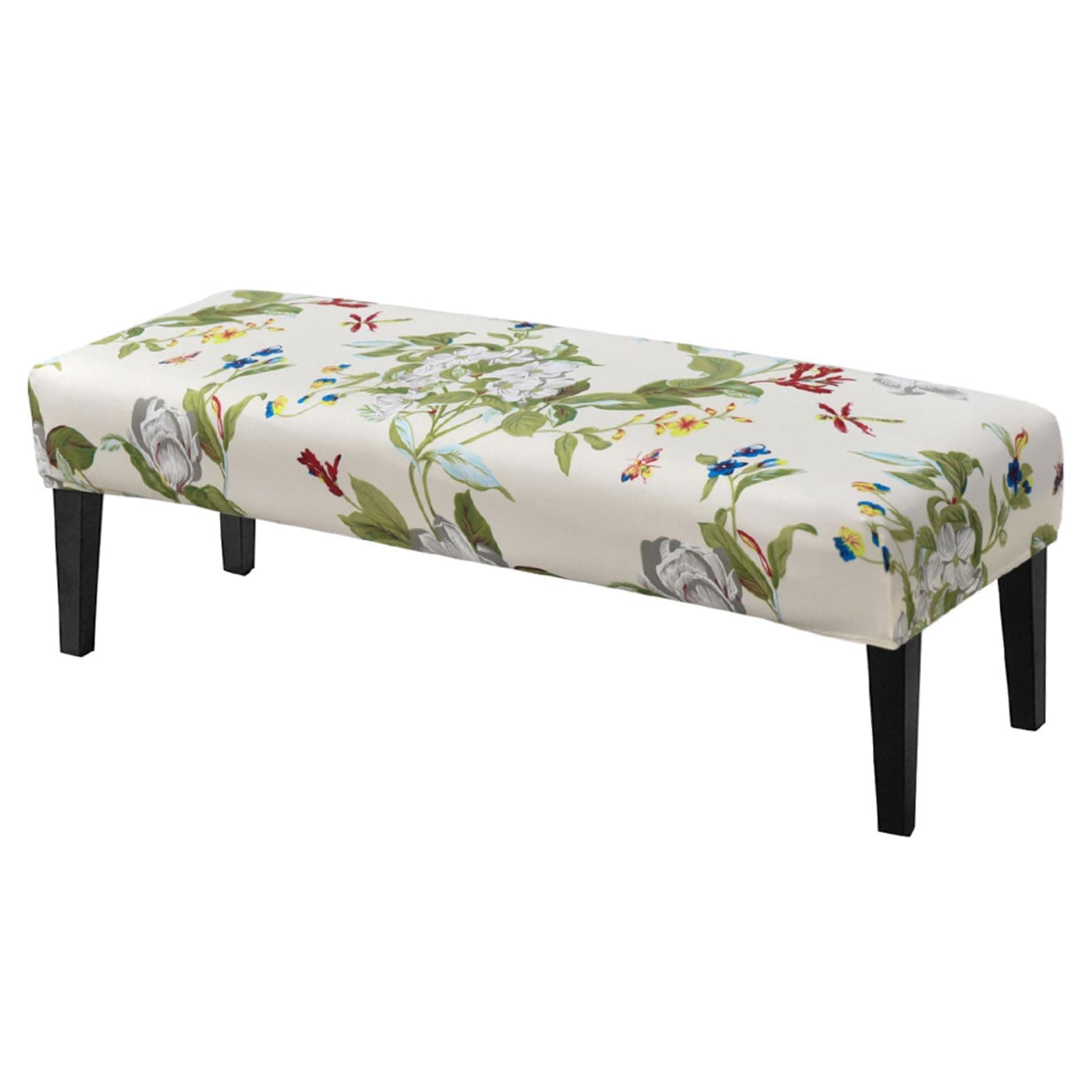 SearchI Dining Bench Cover, Stretch Washable Long Bench Seat Covers, Rectangle Dining Table Bench Slipover for Dining Room, Living Room, Kitchen(Beige Flower)