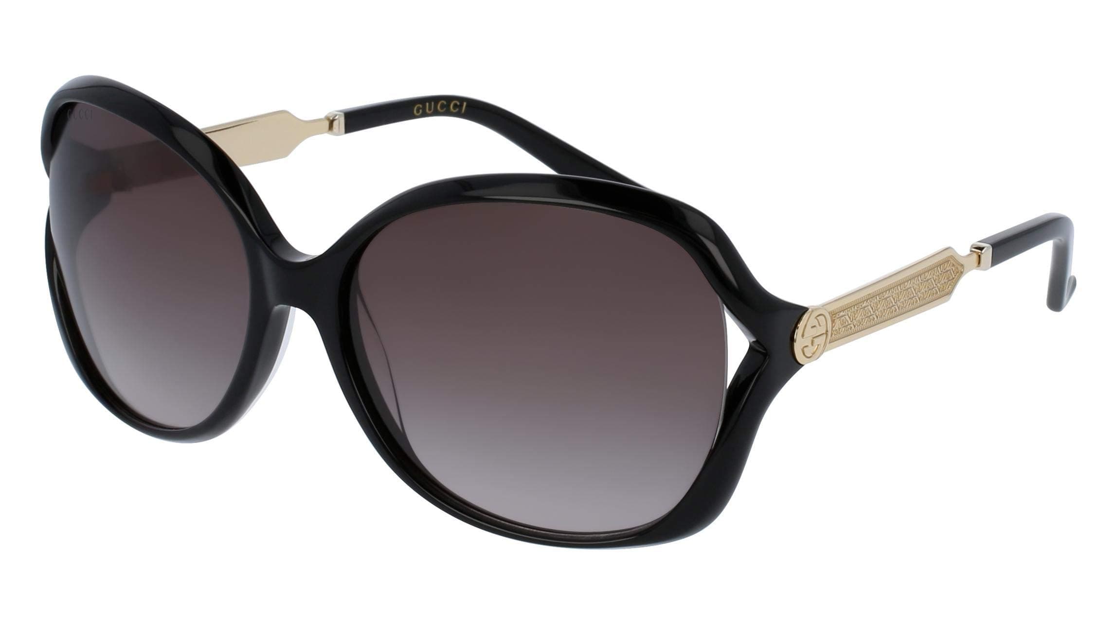 Gucci Women 0076S 60 Black/Grey Sunglasses 60mm