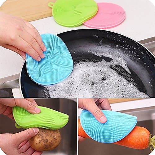 JD Million shop 1PCS Magic Cleaning Brushes Silicone Dish Bowl Scouring Pad Pot Pan Easy to clean Wash Brushes Cleaning Brushes Kitchen