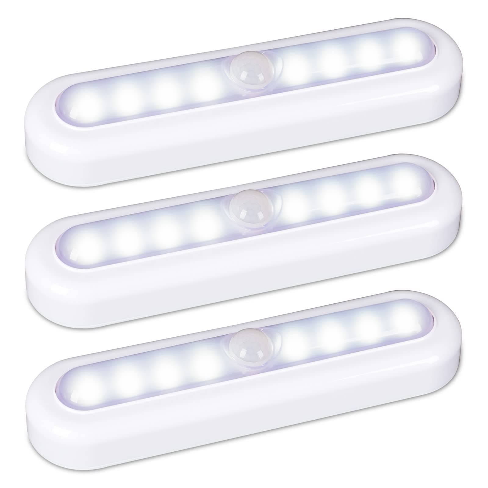 STAR-SPANGLED 7 inch Motion Sensor Lights Indoor, Cordless High CRI LED Stick on Lights AAA Battery Powered for Stairs, Cupboard, Wardrobe, Closet, Cabinet, Kitchen, Hallway (Cool White, 3 Pack)