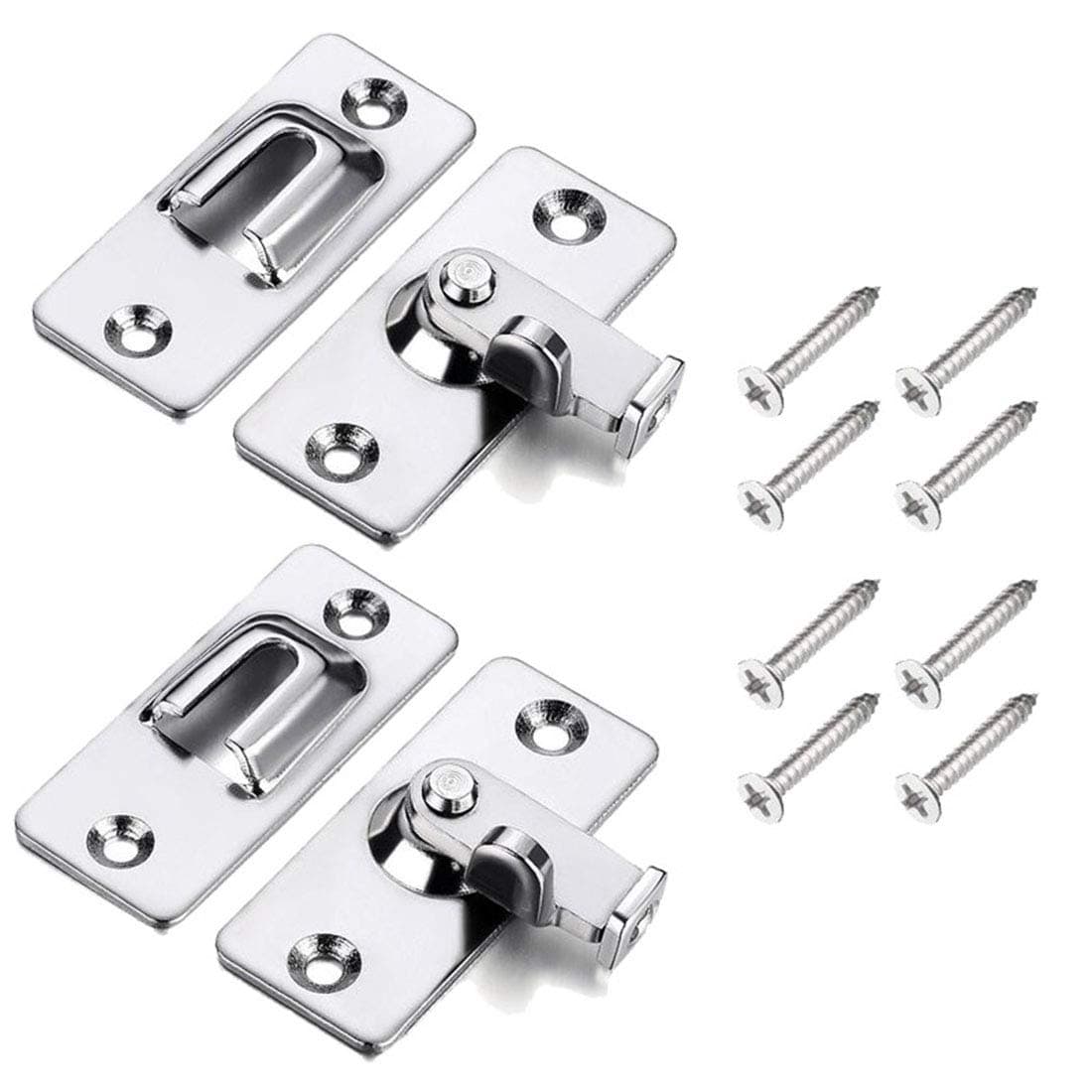 Right Angle Door Buckle Buckle 90 Degree Door Clasp Lock Shift Door Lock Button Push Pull Button Door Latch Special Door Lock Button(2 Pack)