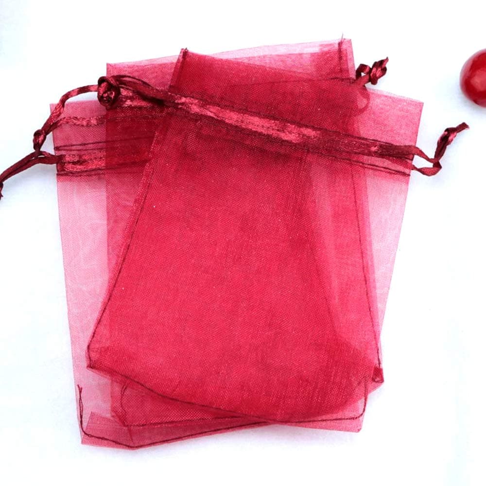 50 Red Organza bags small 7 x 9 cm