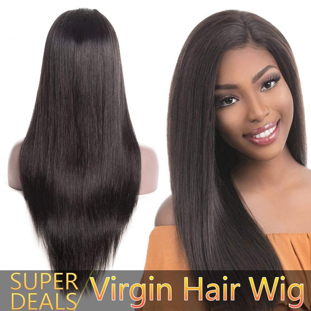 Best Human Hair Lace Front Wigs 150% Density Cheap Brazilian Indian Virgin Hair Frontal Short Wig Bob With Baby Hair Pre Plucked Thick Peruvian Malaysian Natural Hair Straight For Black Women 16 Inch