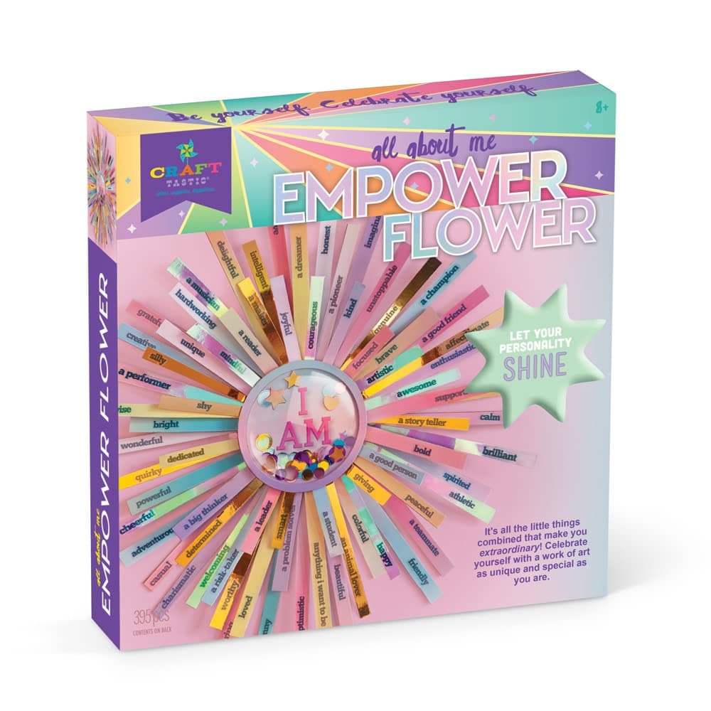 Craft-tasticEmpower Flower – DIY Arts & Crafts Kit – Creative & Fun Project to Encourage Self-Expression, Build Self-Esteem & Create Confidence in Kids, Tween & Teens