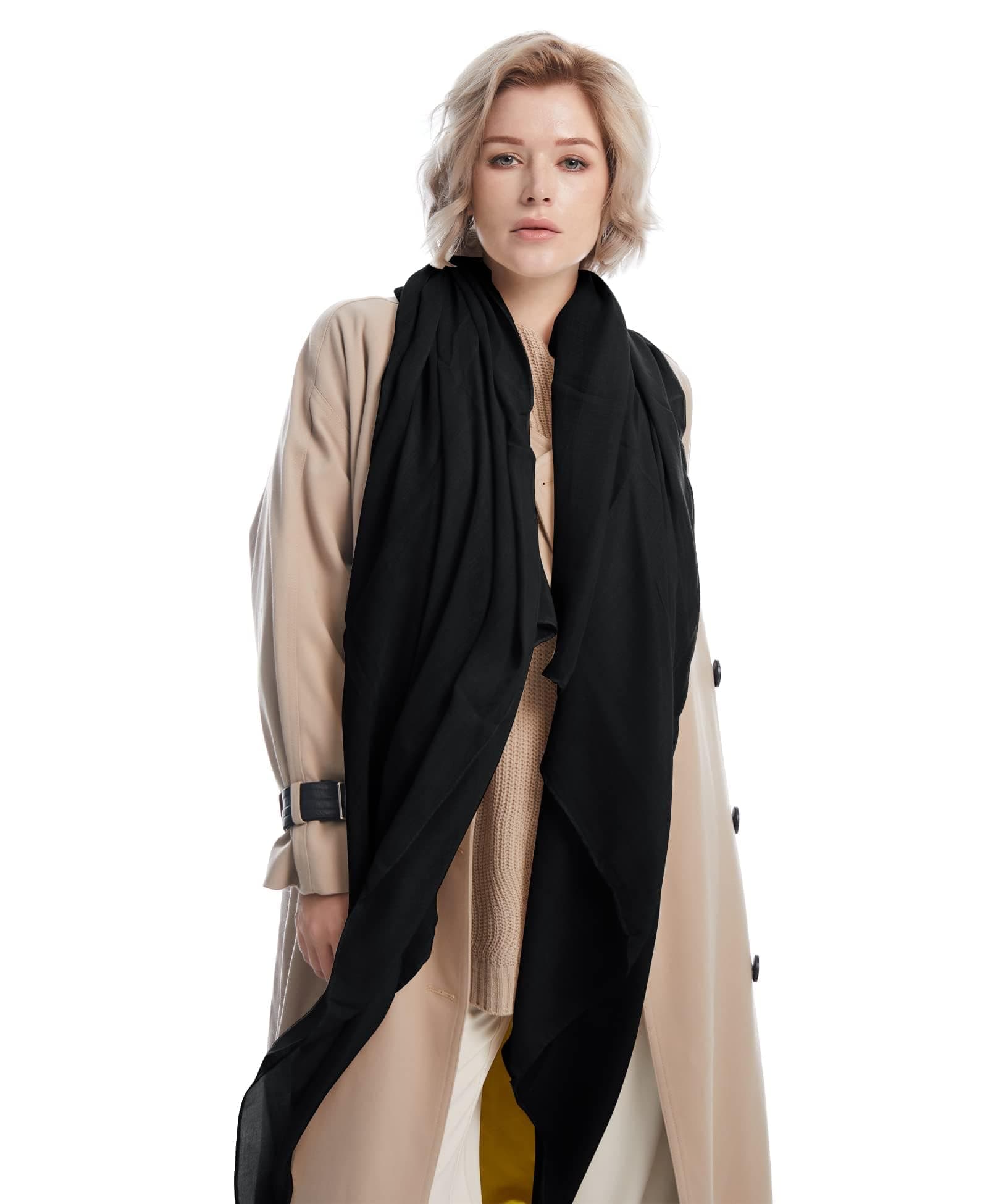 MissShorthair Women Solid Color Scarf Long Lightweight Scarves for Women Large Sheer Wrap Shawl