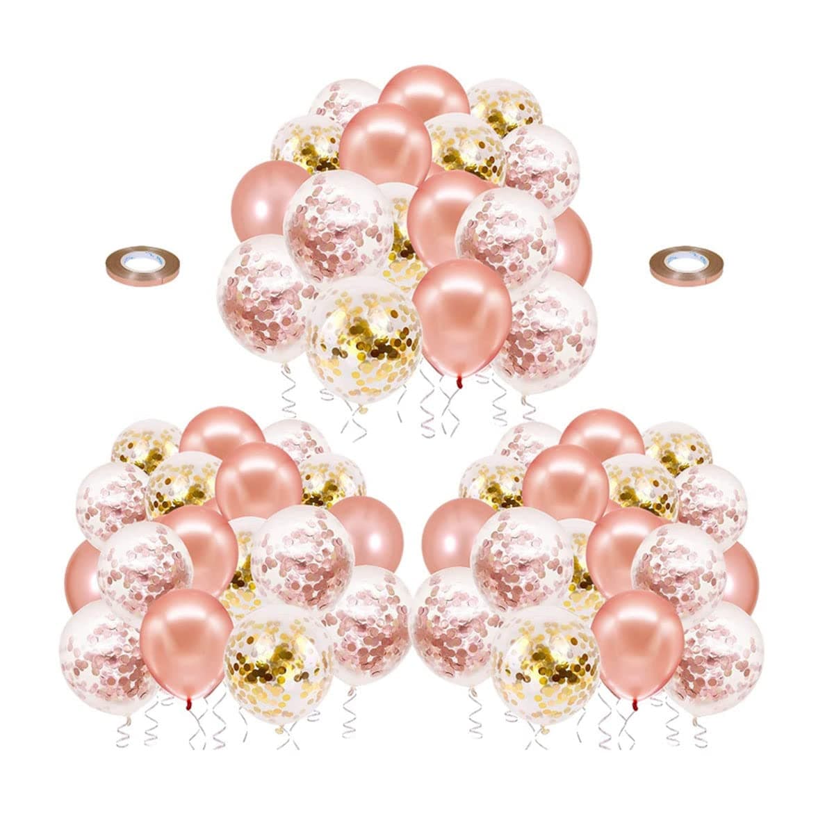 Beauenty 62Pcs Rose Gold Balloons, 12 inch Rose Gold Balloon Garland kit Rose Gold Confetti Balloons Rose Gold Latex Balloons for bridal shower, birthday party decorations