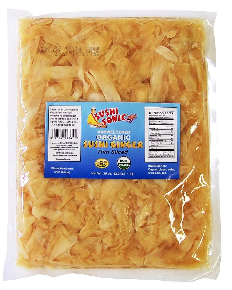 Sushi Sonic Unsweetened Organic Sushi Ginger, 35 Ounce
