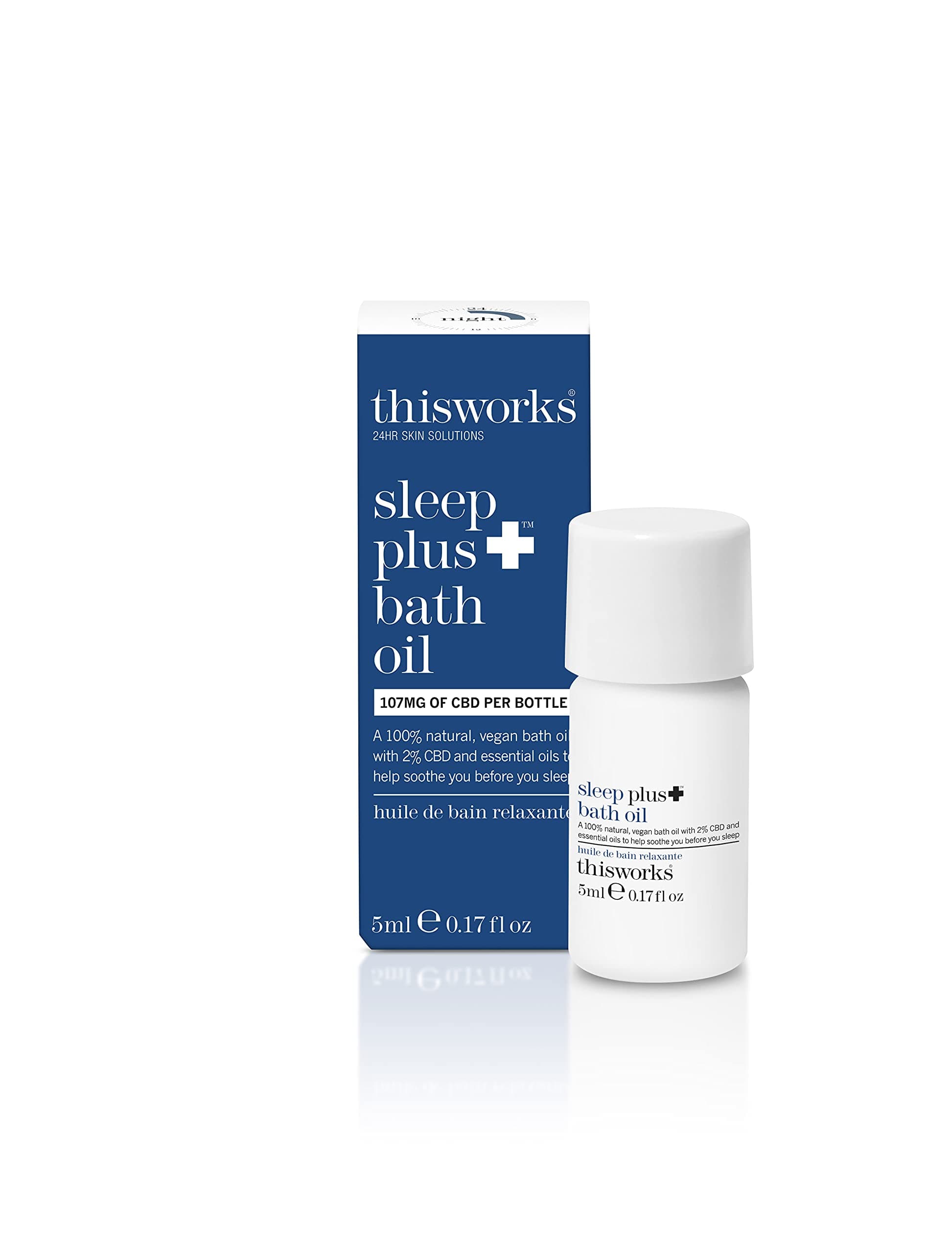 This Work Sleep Plus Bath Oil, Soak Away Stress with the Award-Winning Bath Oil Designed to Help Relax & Unwind, with Lavender, Camomile & Vetivert Essential Oils & 2% CBD, 5ml