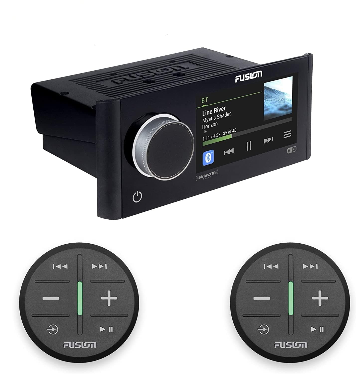 FusionMS-RA770 Apollo Touchscreen Marine Entertainment System with Two Wireless Remotes for Dual Zones - Black