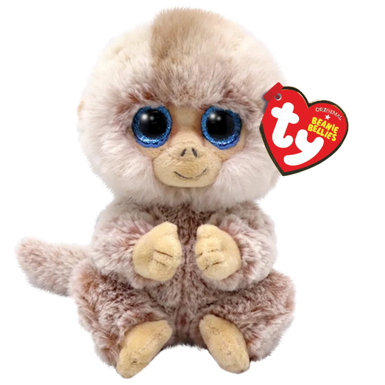 Beanie Bellies-TY41036 Stubby Monkey Soft Toy, 15 cm, TY41036, Brown, Beige, Small