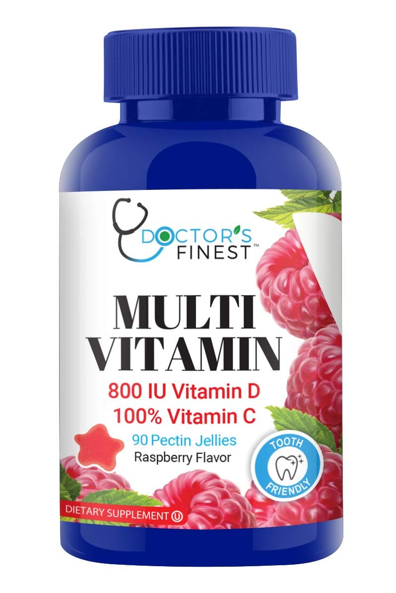 Doctors Finest Multivitamin Gummies, w/ 800 IU Vitamin D & 100% Vitamin C, Vitamins A, B & E, 90 Count [45 Day Supply]