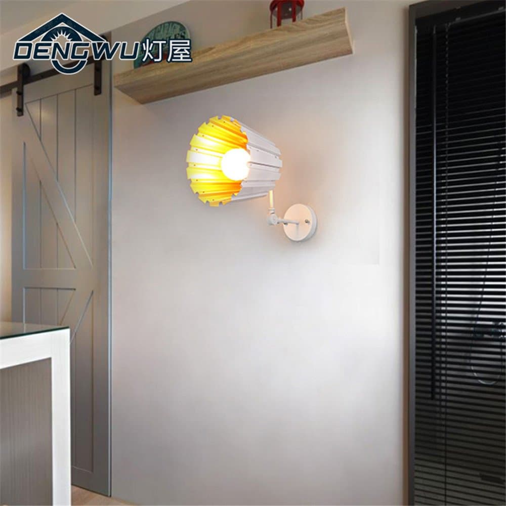 DengWu Wall Sconce Post-Modern Simple, Creative Bedside Bedroom Study Room Living Room Aisle, Industrial Wind Wall Lights, lamp Cover Diameter 26mm, Height 180mm, Retractable 290mm-480mm [Energy Class A++]