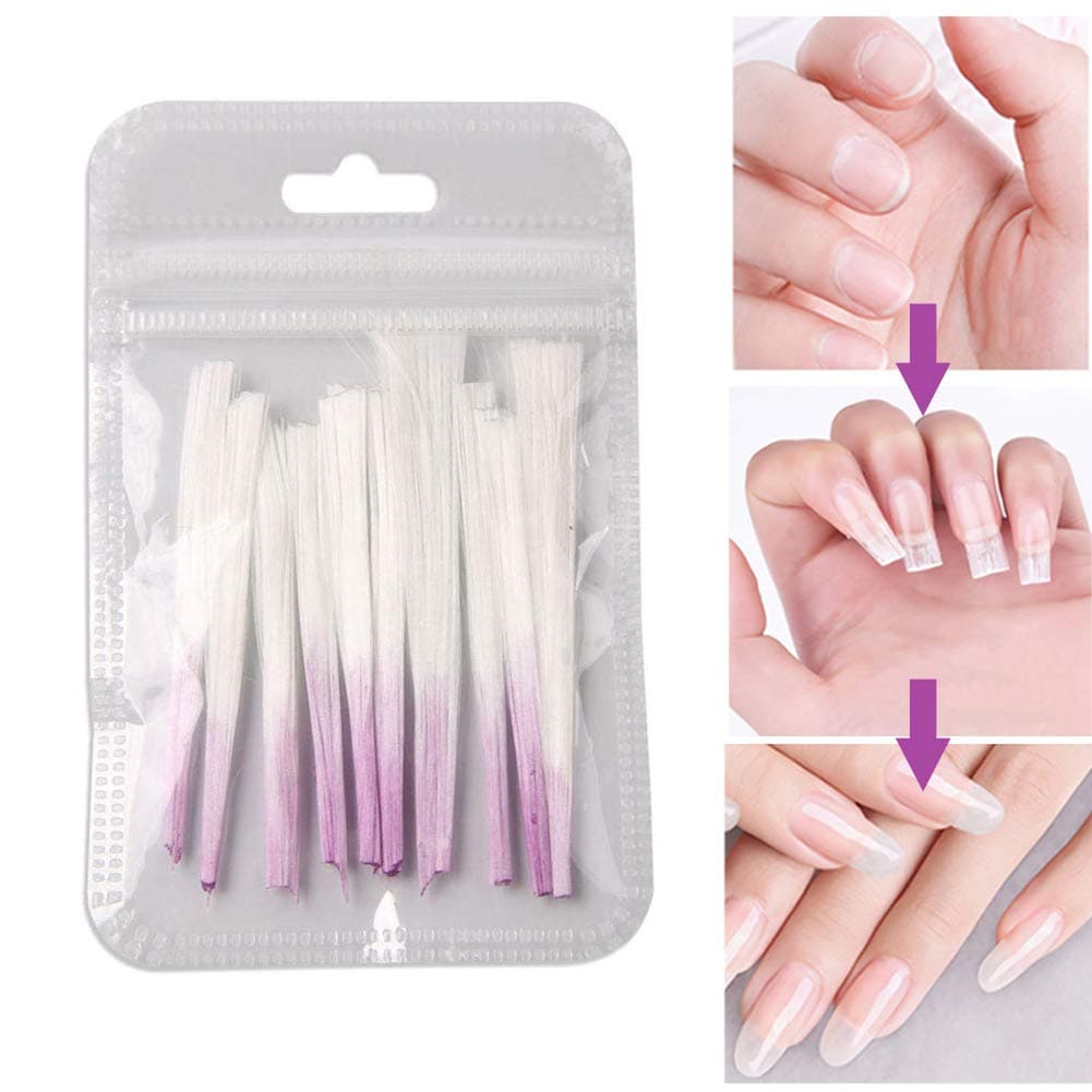 Nails Fiberglass For Quick Nail Art Extension False Nails Tips Forms Salon Tool Equipment 5.5 CM White Set of 20