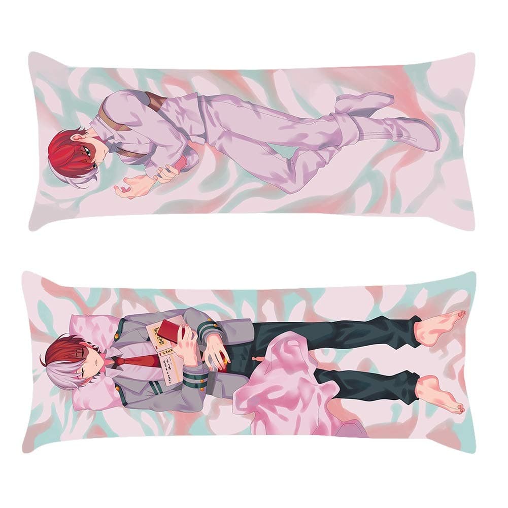 HomMall Anime Body Pillowcase Peach Skin Double Sided Throw Pillow Case Cushion Cover, 60x20 inch(My Hero Academia)