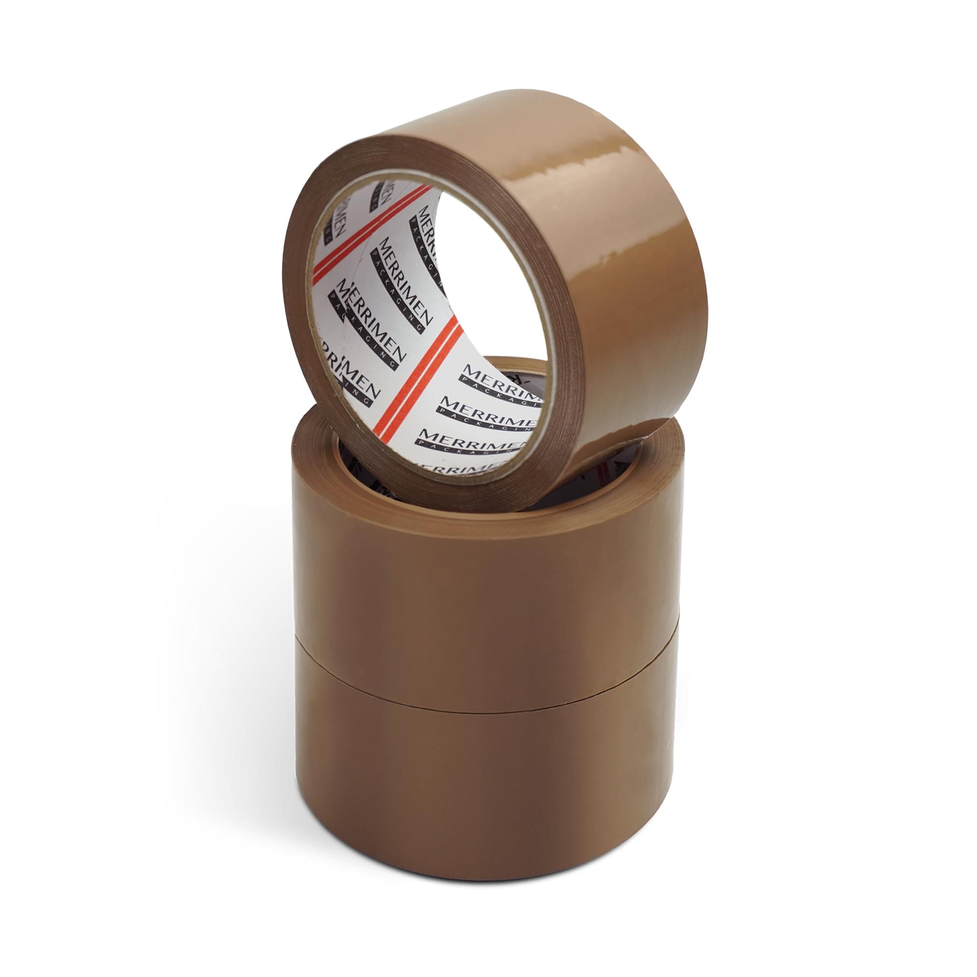 Merrimen Strong Heavy Duty Roll Pack Brown Packaging Tape, Secure Sticky Sealing Tape for Parcel Boxes, Moving Boxes, Large Postal Bags for Long Term Storage, (48MM x 66M) (3 rolls, Brown)