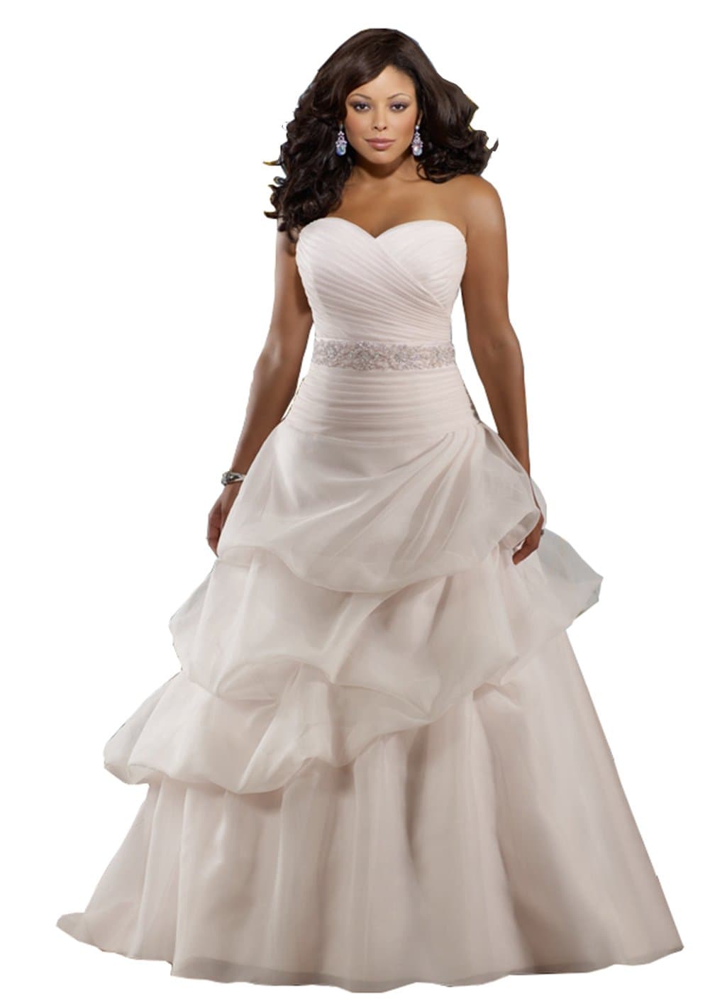 A-line/Princess V-Neck Floor-Length Chiffon Wedding Dress