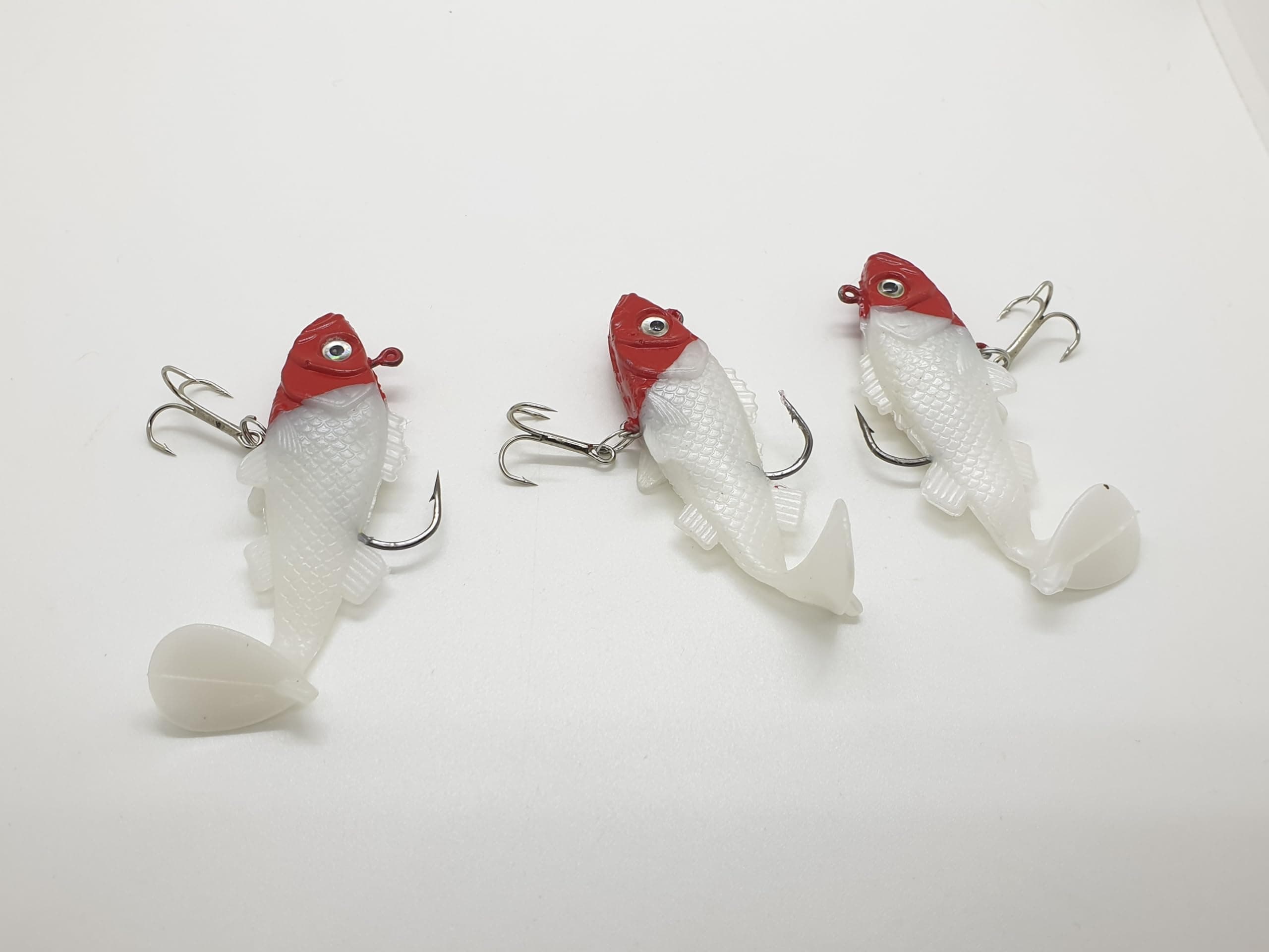 Fishing Lures Saltwater Silicone Soft Bait Artificial Baits, Fishing Spoon Double Hook | 3Picsoftfishinglure | Pack of 1