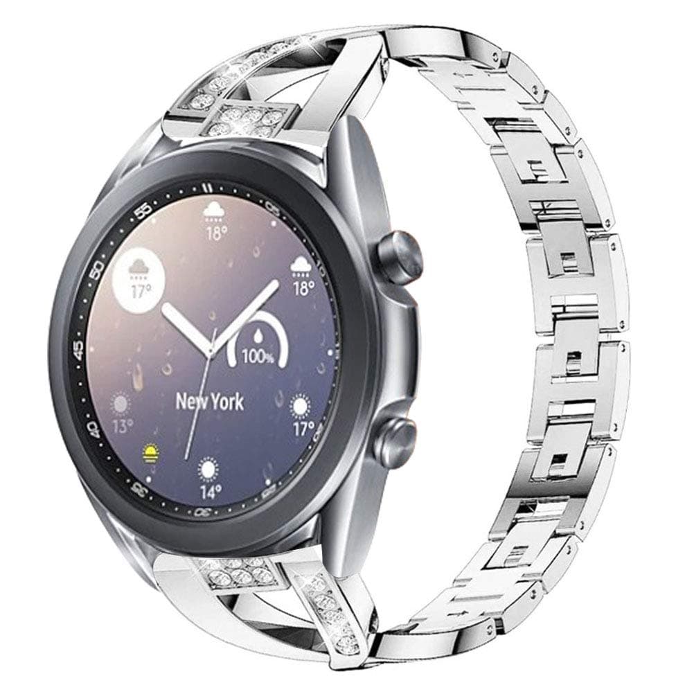 YOFUNTLE Compatible for Samsung Galaxy Watch 3 41mm Band,Women Jewelry Metal Bracelet Strap Wristband Replacement for Samsung Galaxy Watch 3 41mm/Active 2/Active/Galaxy Watch 42mm (Silver)