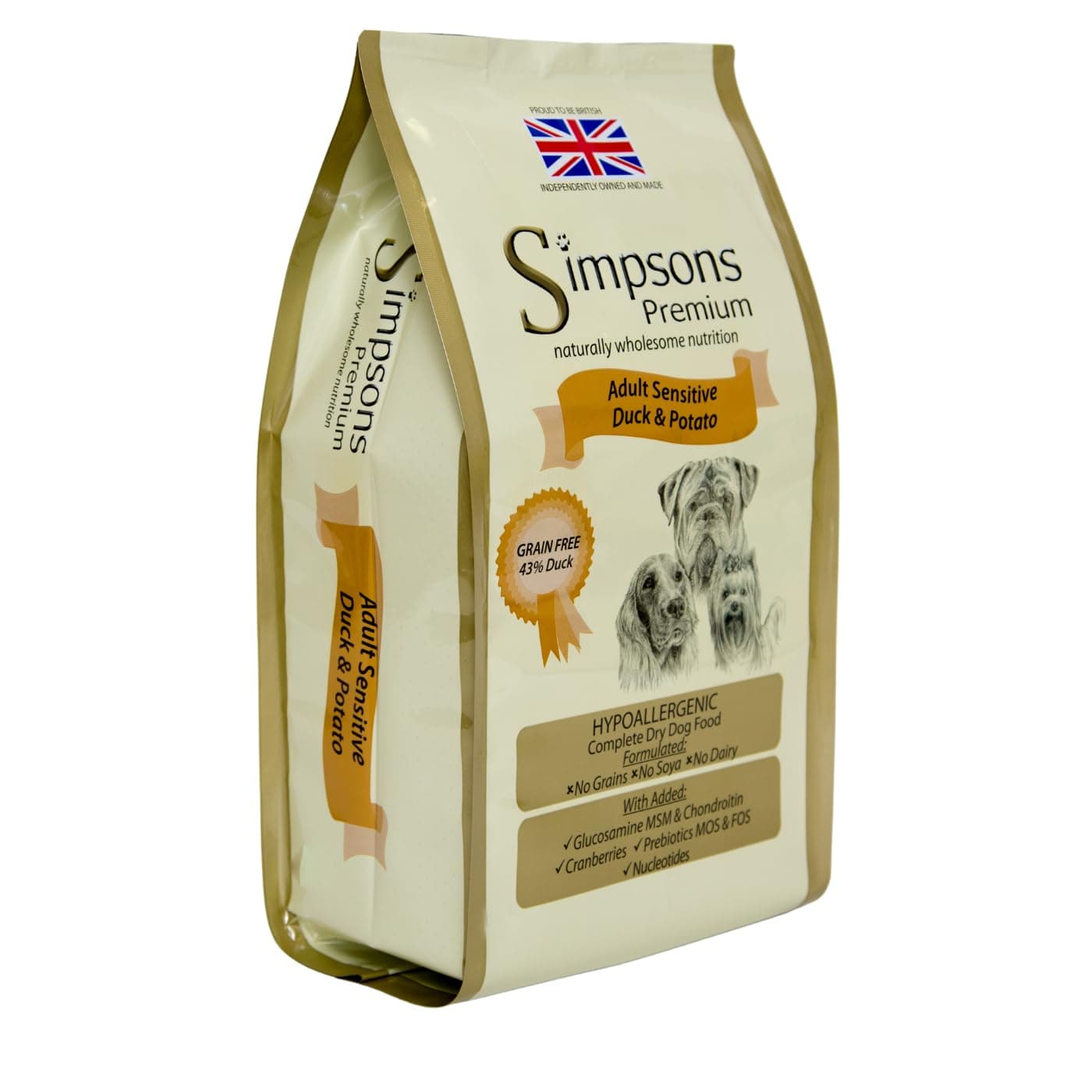 Simpsons Premium Adult Sensitive Duck & Potato Dry Dog Food - 12kg