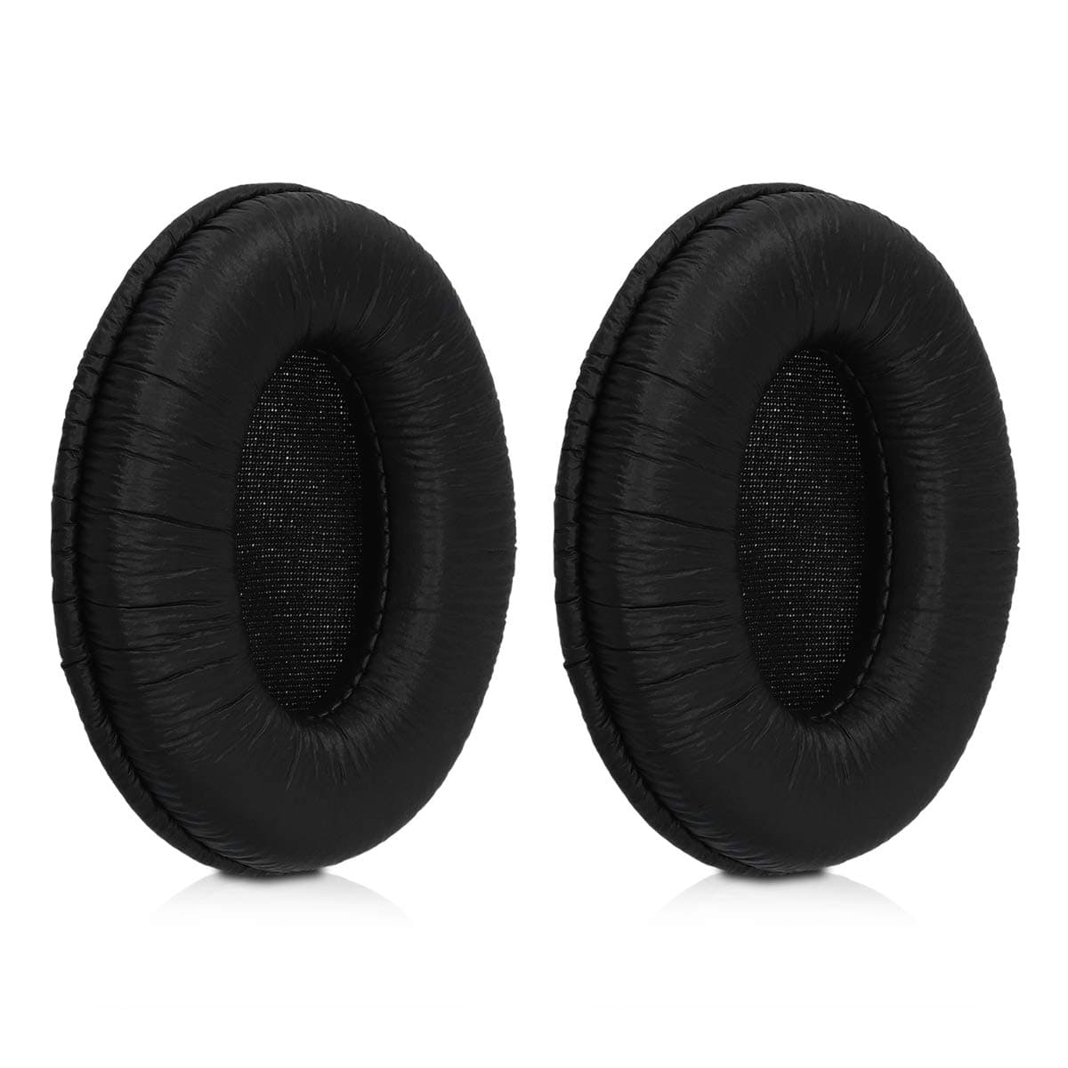 kwmobile 2X Earpads for Sennheiser HD457 / HD202 / HD212 / HD447 / HD497 - PU Leather Replacement Ear Pads for Over-Ear Headphones - Black Black 48911.01