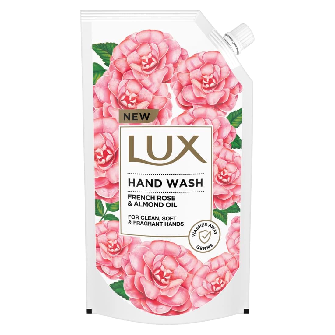 Handwash with French Rose & Almond Oil For Clean, Soft & Fregrant Hands Refill Pouch, 750 ml