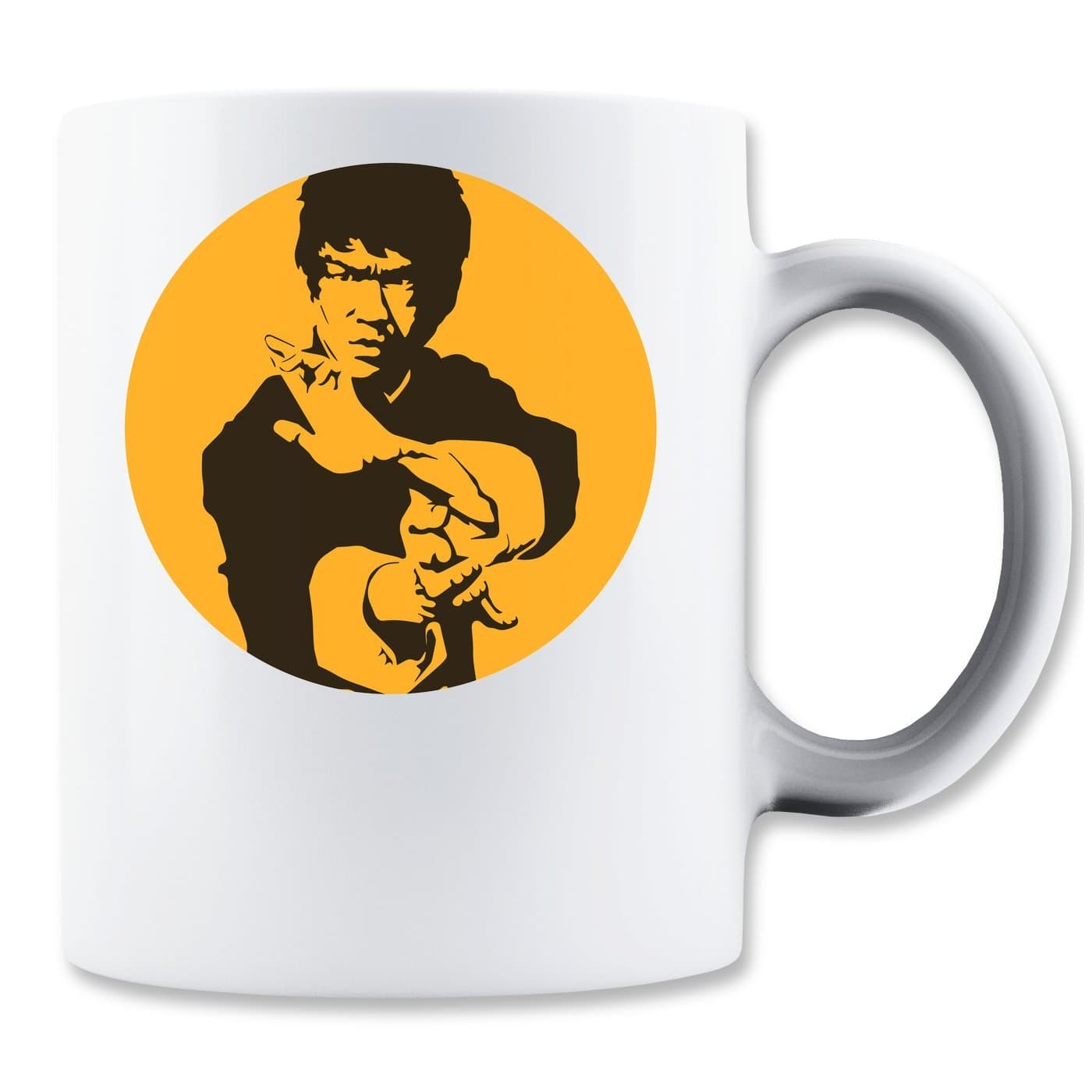 MaikesTic Bruce Lee Stencil Circle Yellow Design Mug
